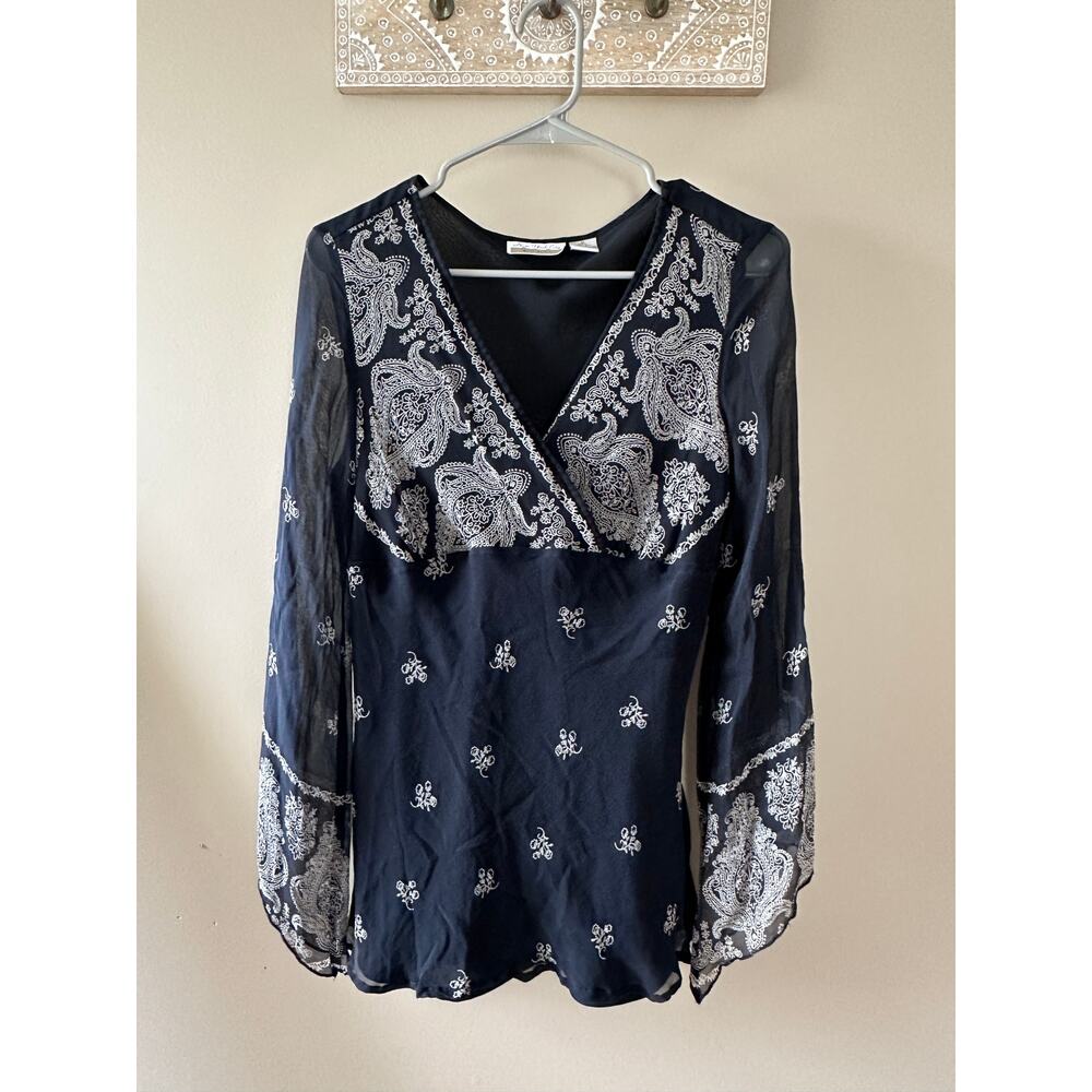 New York City Design Co. Y2K Silk Women's Flowy Boho Blouse